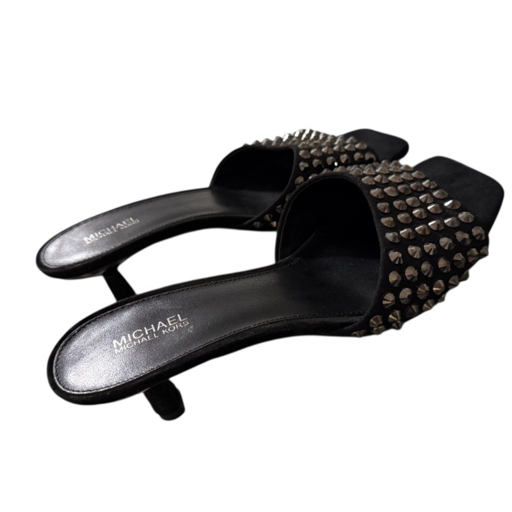 Michael Kors Black Studded Mules - Picture 2 of 5